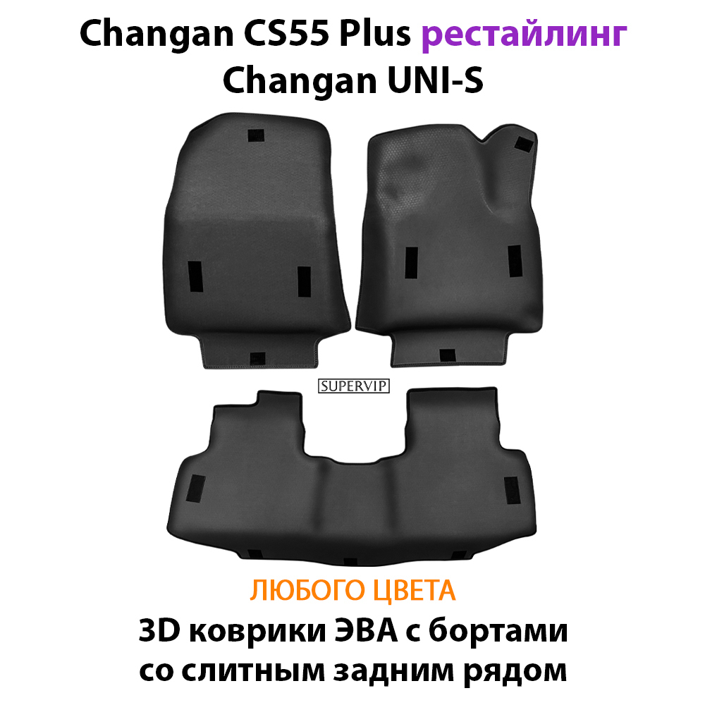 Автомобильные коврики ЭВА со слитным задним рядом для Changan CS55 Plus (21-н.в.) рестайлинг/ Changan UNI-S