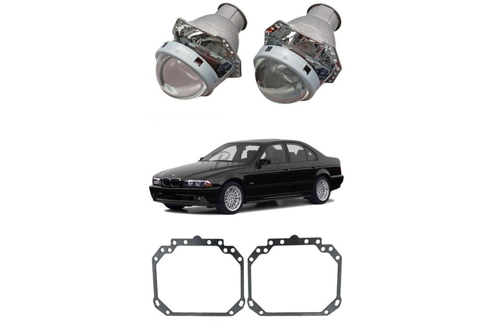 Готовый комплект для замены штатных линз Hella 2 BMW 5 E39 рестайлинг 2000-2004