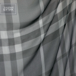 Шелковый шифон в крупную серо-черную клетку