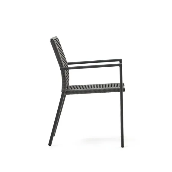 Culip Садовый стул из алюминия и шнура в сером цвете