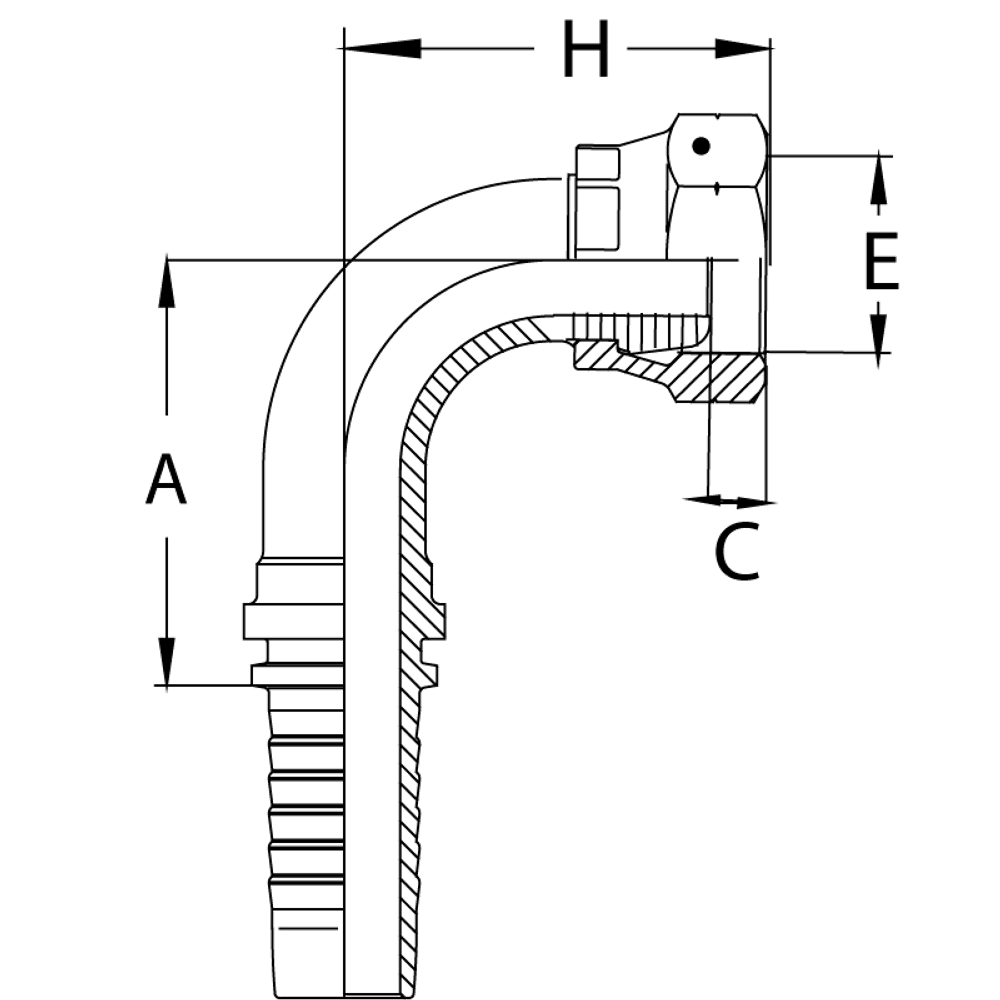 Фитинг DN 16 DK (Г) 30x2 (90) (накидная гайка)