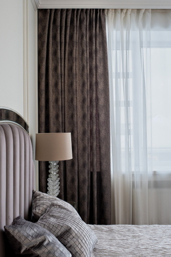 Портьера 275х260 Garda Decor Fiji коричневая