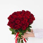 51 Роза красная Эквадор 60см.