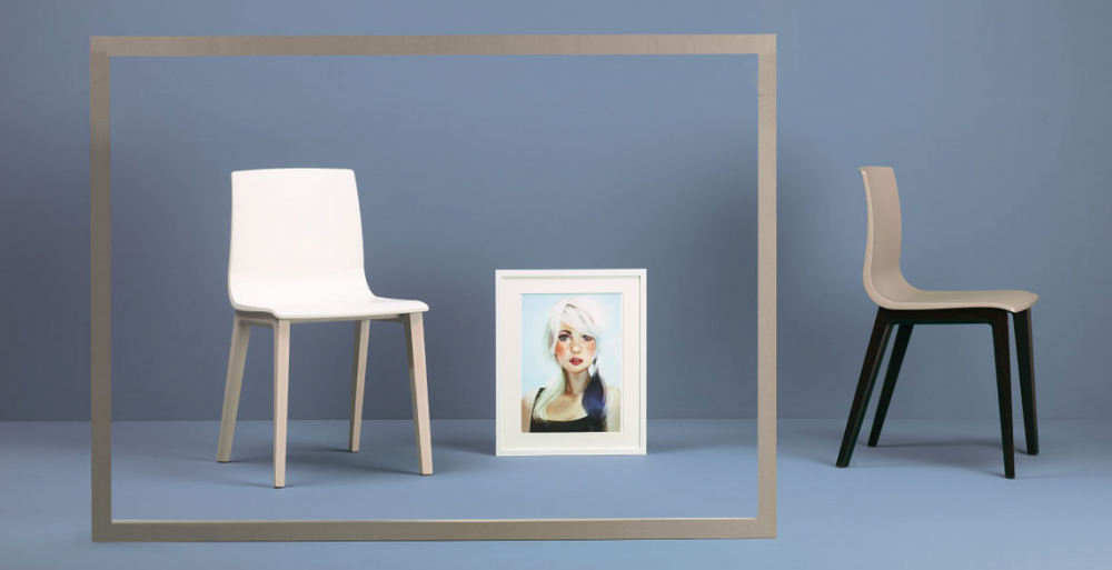 Стул пластиковый Scab Design Smilla Technopolymer, отбеленный бук, лен