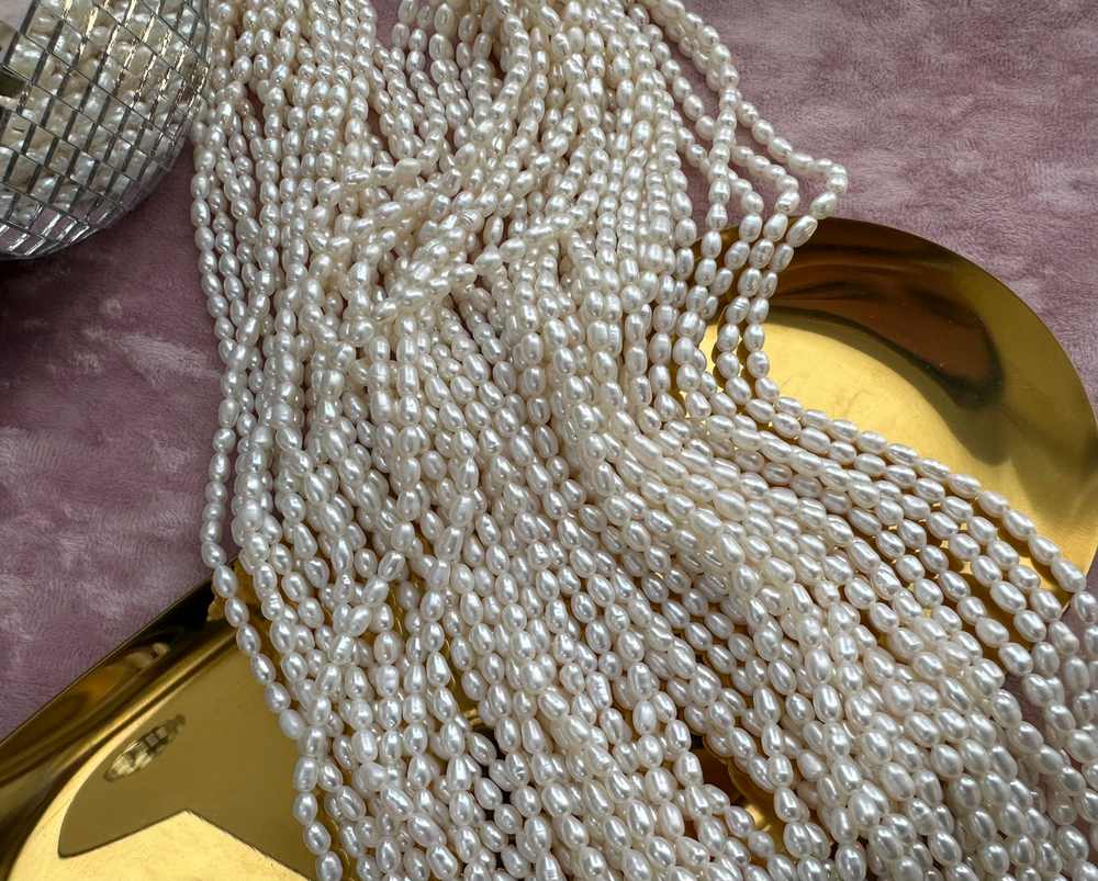 Жемчуг рис 3,7-3,8мм, 4А