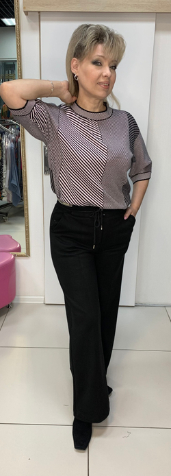 Черные брюки-палаццо из спандекса