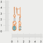 Женские серьги из розового золота 585 пробы с топазом Swiss и фианитами (арт. кл3772а-78)