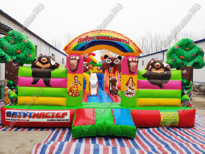 Коммерческий надувной батут "Маша и Миша" 10*6*3 м