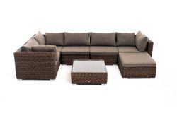 "Лунго" трансформирующаяся лаунж-зона из искусственного ротанга (гиацинт), цвет коричневый