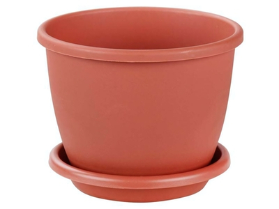 Горшок цветочный Афина 2,2л с поддоном, коричневый