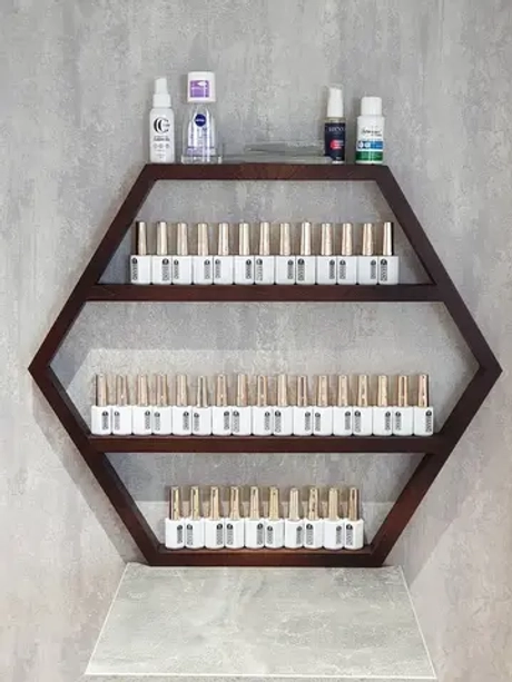 Настенная полка шестиугольник Соты Лофт