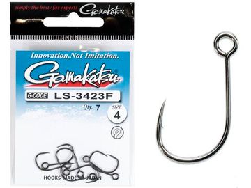 Крючки Gamakatsu LS-3423F NEW LABEL HOOKS BLACK разм. 04 7шт.