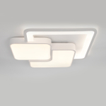 Потолочный светодиодный светильник 91Вт, 5390лм, 3000-6000K, Ra>80, плавная регулировка мощности, изменение цветовой температуры, пульт, металл/акрил, белый