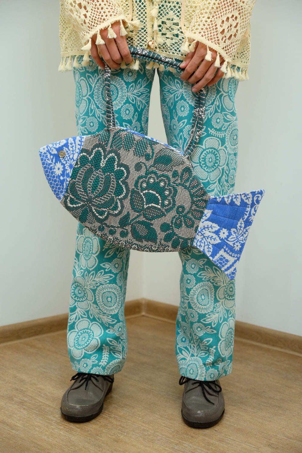 Сумка Soeurs Green and Blue Fish зелено-голубая