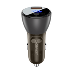 B6 metal car charger 63W (USB-A+USB-C) with digital display