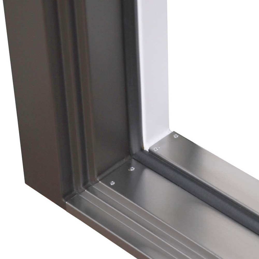 Стальная дверь "Дравит" с окном и лазерной резкой (терморазрыв 3к). Заказная модель.