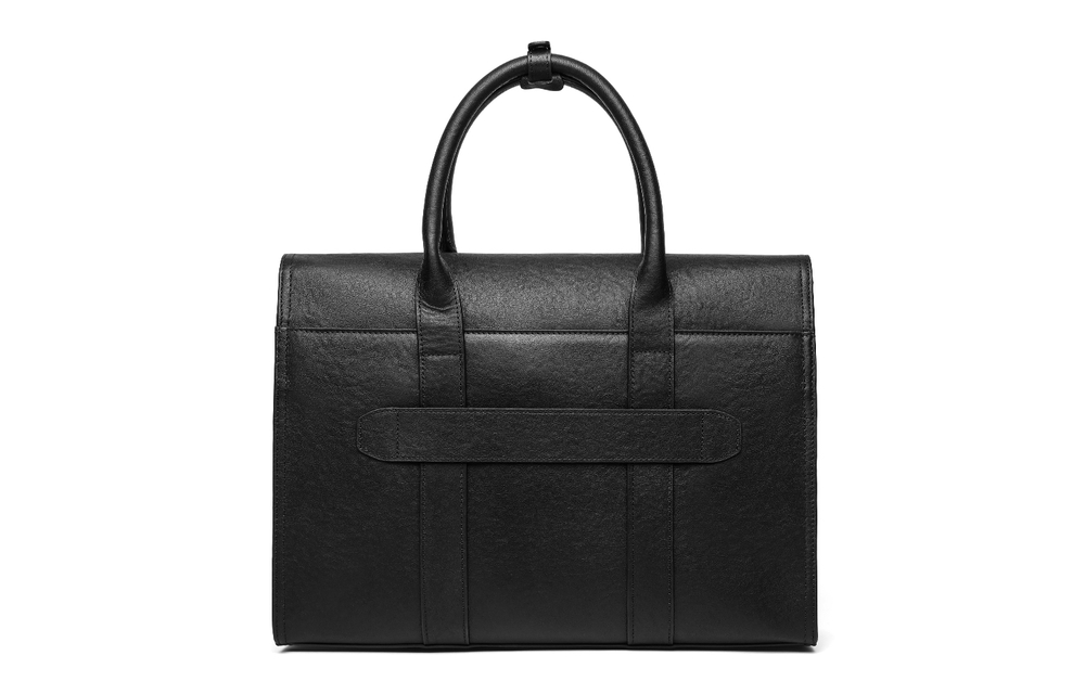 NOMK Top Grain Cow Leather, Electric Laptop Bag, Handbag, Shoulder Bag, Crossbody Bag, Briefcase Large Men"s Black