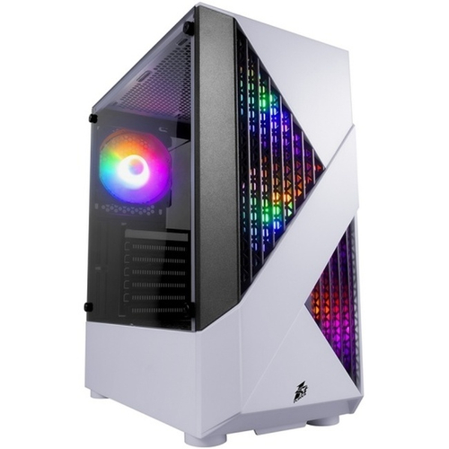 Корпус Midi-Tower 1STPLAYER FIREROSE F3-A, RGB, ATX, белый (F3-A-WH-4F1)