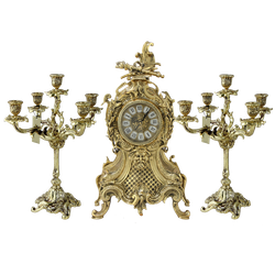 Bello De Bronze Каминные часы с канделябрами "Карранка Велло"