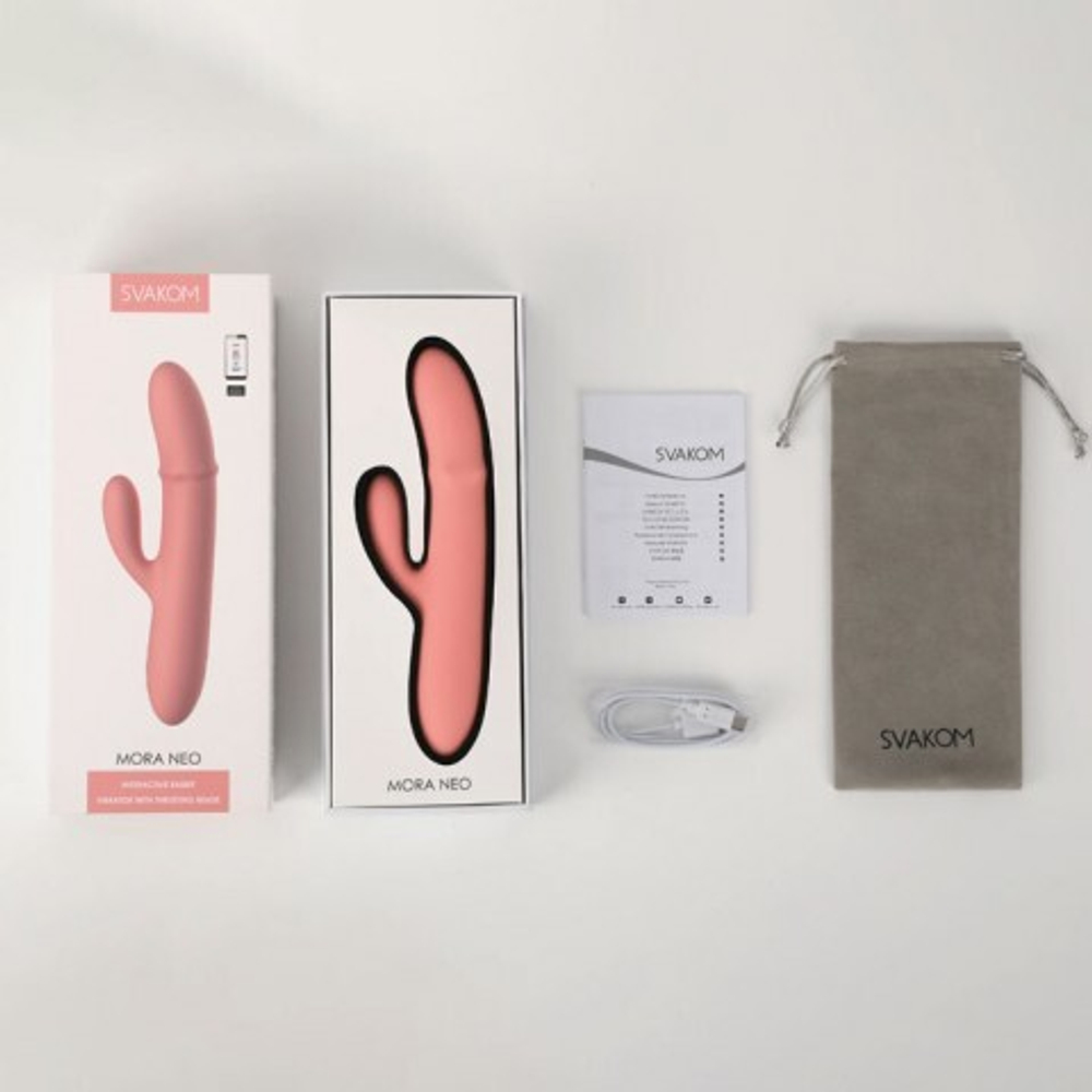 Интерактивный кролик-вибратор Mora Neo c подвижным кольцом из бусин от SVAKOM