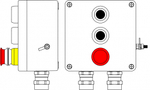 Взрывозащищенный пост управления из алюминия CPE-Р-05-(2xP1B(11)-1xP3E(11))-2xAASBMB(C)1Ex d e IIC T6 Gb / Ex tb IIIC T80°C Db IP66/КЗ/ШЗ