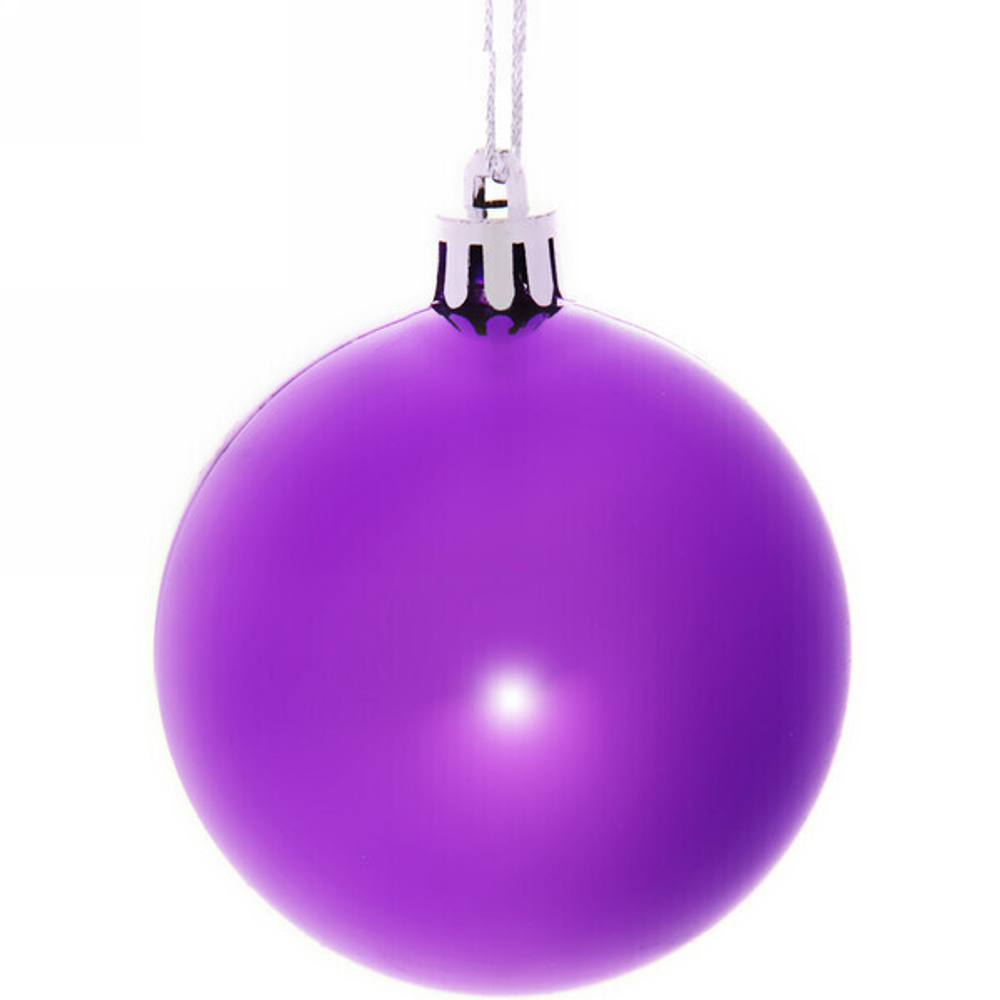 Новогодние шары 6 см (набор 3 шт) «Глянец», фиолетовый