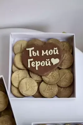 Набор шоколадных монет "Евро" с надписью