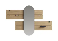 Вешалка Stripe L горизонтальная с зеркалом 60*160 см (натуральный дуб)