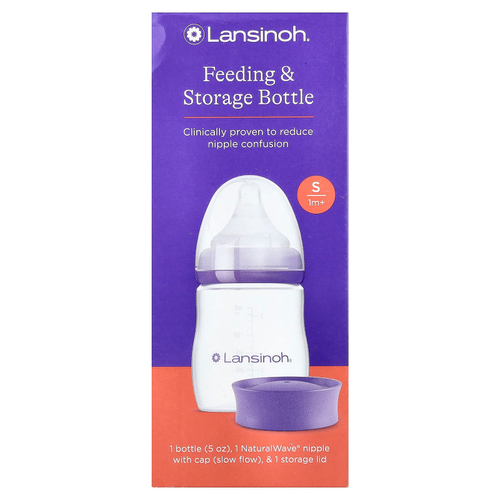Lansinoh, бутылочки для кормления и хранения, от 1 месяца, медленный поток, 3 шт.