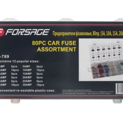 Предохранители флажковые, 80пр. (5А, 10А, 15А, 20А, 25А, 30А) Forsage F-789