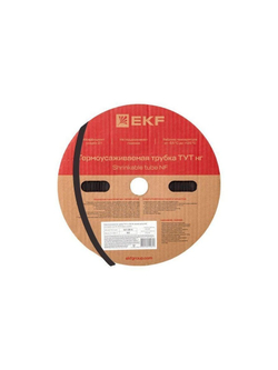 Трубка термоусадочная ТУТ нг 30/15 черн. (уп.50м) EKF tut-30-b