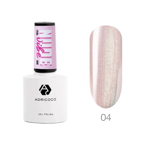 Гель-лак с блестками Adricoco, Nude Vibe №04, 8 мл