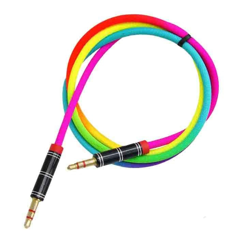 Кабель AUX JD-419 матерчатый (цветной) 1м