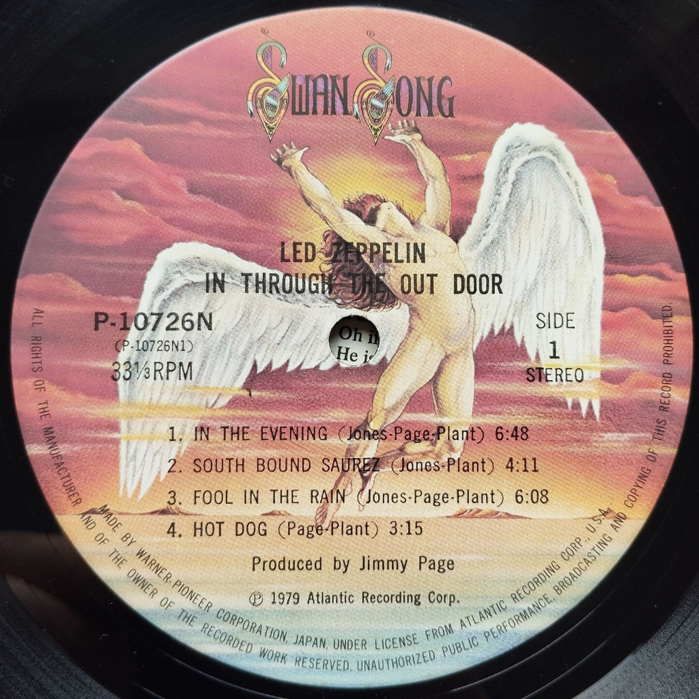 Винтажная виниловая пластинка LP Led Zeppelin In Through The Out Door (Japan 1979) (No Obi) C Sleeve Variant