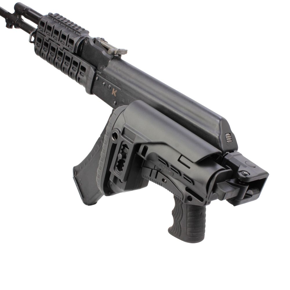 Складной приклад АКМ с подщечником, DLG Tactical
