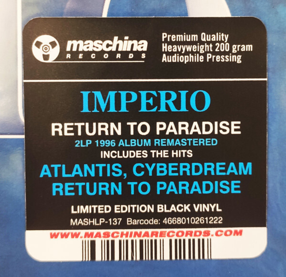 LP: Imperio — «Return To Paradise» (1996/2022) [Black 2LP Vinyl]