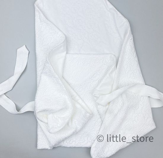 Плед-конверт с поясом "Белый ажур"