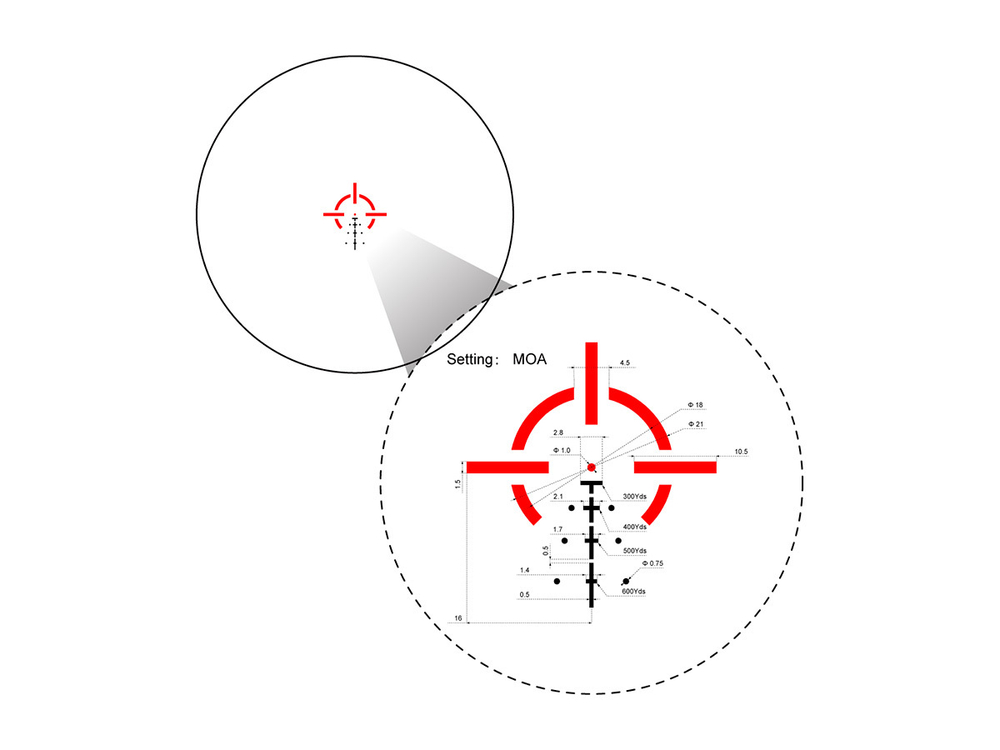 Прицел призматический Vector Optics Paragon 4x24, VEPS-MBR, подсветка красная, на Picatinny, 1 MOA, IP67, 250г