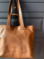 Женская сумка-шоппер из натуральной кожи цвета whisky