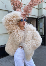 Шуба из ламы «пломбир» 60см