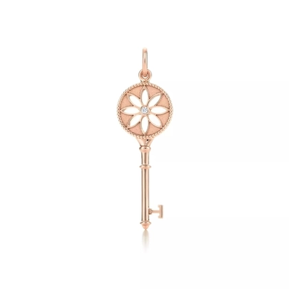 Кулон из розового золота 18k с бриллиантом , Tiffany 💠Daisy key. В наличии