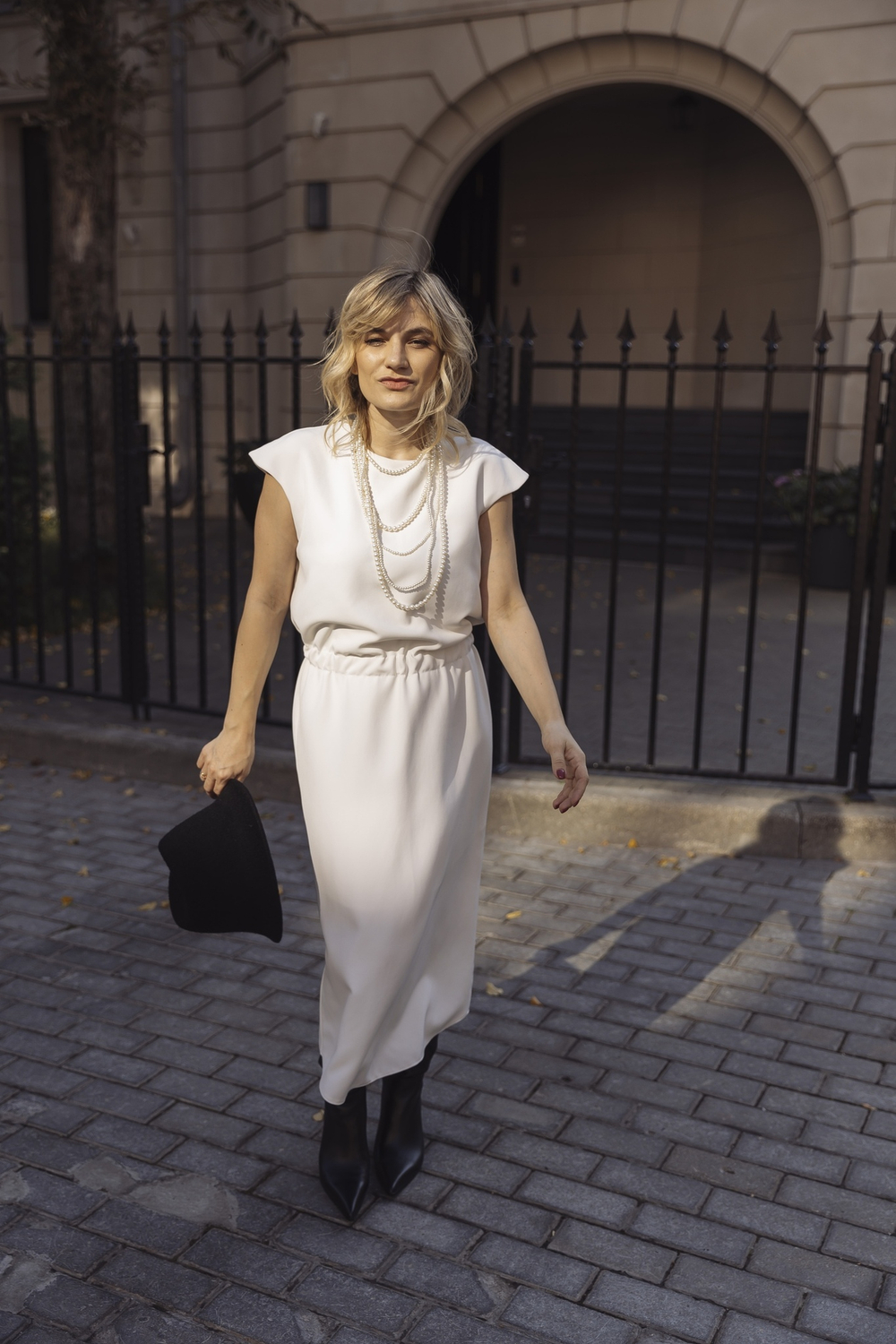 Платье на кулиске белый