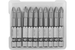 Торсионные кованые биты KRAFTOOL X-Drive PH2, 50 мм, 10 шт 26121-2-50-10