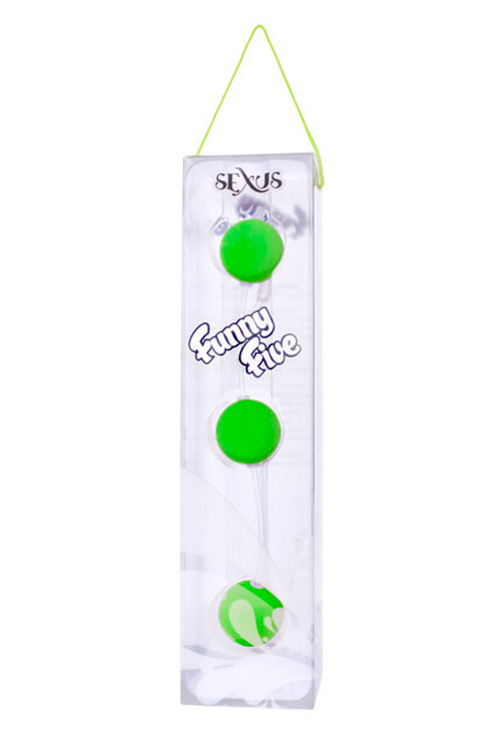Трехрядные анальные шарики зеленые Funny Five (ярко-зеленый) (Цвет: ярко-зеленый)