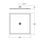 Лейка тропического душа квадратная нерж. сталь RK300CUC медь