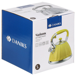 Чайник нерж, 3 л, свист, ручк бакелит, Daniks, индукц, чер, GS-04611B