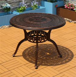 Стол круглый из литого алюминия ОРХИДЕЯ «ORCHID» D100 арт.6053