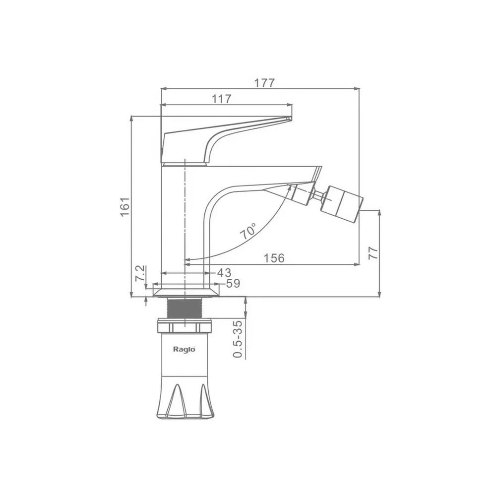 Смеситель для биде Raglo R07.50.03, золотой сатин