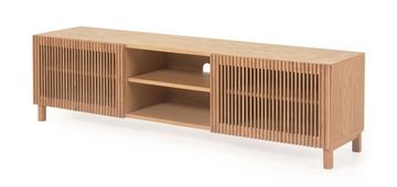 Тумба под ТВ Beyla из массива дуба с двумя дверцами и шпоном дуба 180 x 49 см цвет натуральный