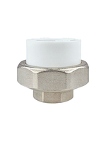 Муфта комбинированная разъемная (Американка) PPR внутренняя резьба 32х 3/4,  белый, RTP (100/10)